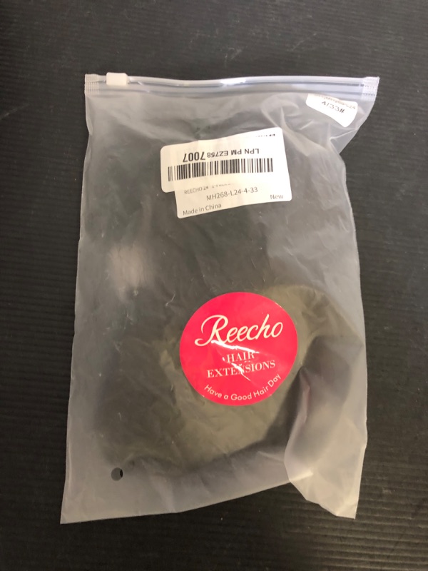 Photo 1 of REECHO 24" 1-Pack 3/4 Full Head Curly Wave Clips in on Synthetic Hair Extensions HE008 Hairpieces for Women 5 Clips per Piece-Dark Brown