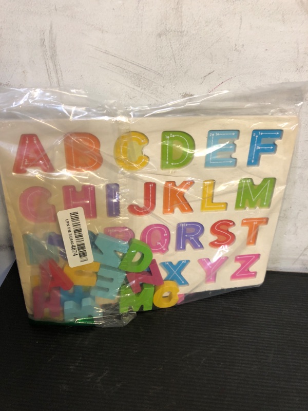 Photo 1 of Alphabet Puzzle Wooden Puzzles for Toddlers 3 4 5 Year Old, ABC Puzzle Shape Alphabet Learning Puzzles Toys with Puzzle Board & Letter Blocks, Preschool Educational for Girls Boys