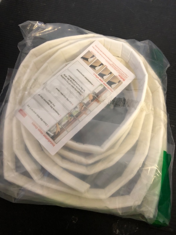 Photo 1 of 118” Wedge-Shape Foam Window Weather Stripping Door Seal Strip,Soundproofing Frame Winter Insulation Tape for Exterior Front Door,Noise Cancelling Window Inserts,Door Gap Filler Light Blocker,White