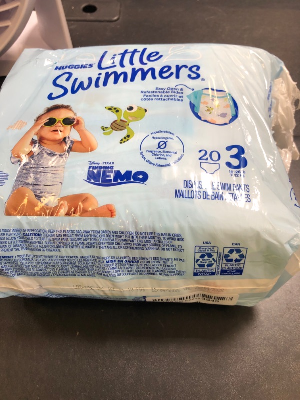 Photo 1 of Huggies Little Swimmers Disposable Swim Diapers, Size 3 (16-26 lbs), 20 Ct