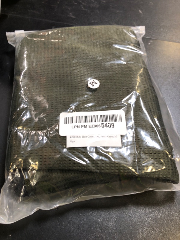 Photo 1 of KOESON Dog Calming Hoodie, Pet Thunder Jacket with Ear Wrap, Breathable Dog Anti-Anxiety Vest for Thunder, Fireworks, Travel, Separation, Comfort Pet Anxiety Relief Wrap, Army Green M
