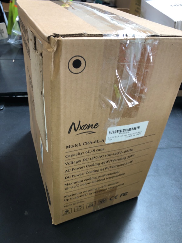 Photo 1 of NXONE Mini Fridge,8 Can/6 Liter Small Refrigerator,110VAC/ 12V DC Portable Thermoelectric Cooler and Warmer Freezer Skincare Desk Little Tiny fridge for Cosmetics,Foods, Bedroom,Dorm,Office,and Car