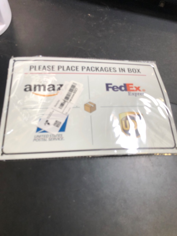 Photo 1 of Bestylez Please Place Packages in Box Delivery Sign for Outdoor Use 12 x 8 Inch (025)