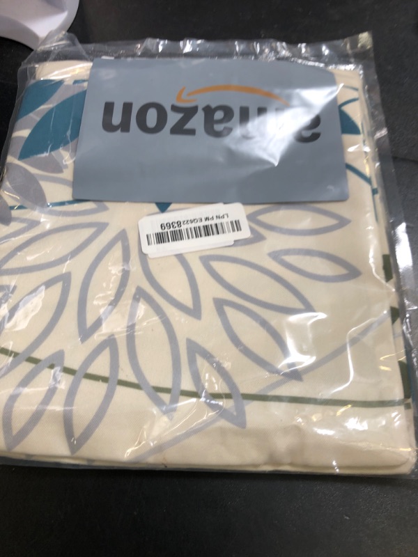 Photo 1 of Blue Army Green Outdoor Pillow Covers Set of 2 18X18 Inch Teal Floral Elegant Polyester Flower Pillow Case Outdoor Waterproof Decor for Patio Funiture Garden Linen Cushion Covers 01C18