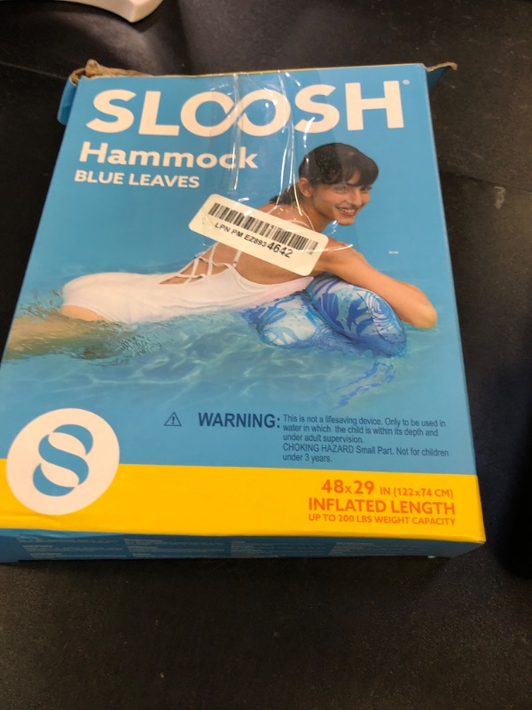 Photo 1 of SLOOSH Hammock Pool Floats Adults, 4-in-1 Multi-Purpose Inflatable Pool Floaties Soft PVC Water Hammock Lounge (Blue)