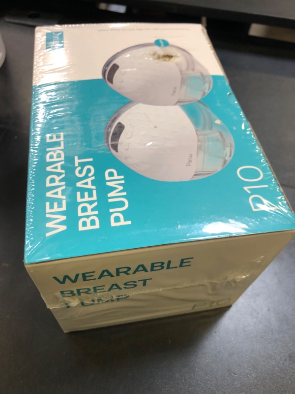 Photo 1 of Paruu P10 Hands Free Breast Pump Wearable, 338mmHg Strong Suction, Low Noise, 4 Modes & 9 Levels, Electric Breast Pump Portable, Smart Display, 19/21/24/28mm Insert/Flange, 2 Pack (White)