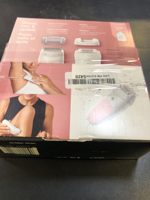 Photo 1 of Braun Epilator Silk-épil 5 5-620, Hair Removal Device, Epilator for Women, Shaver & Trimmer, Cordless, Rechargeable, Wet & Dry, 6 Piece Set