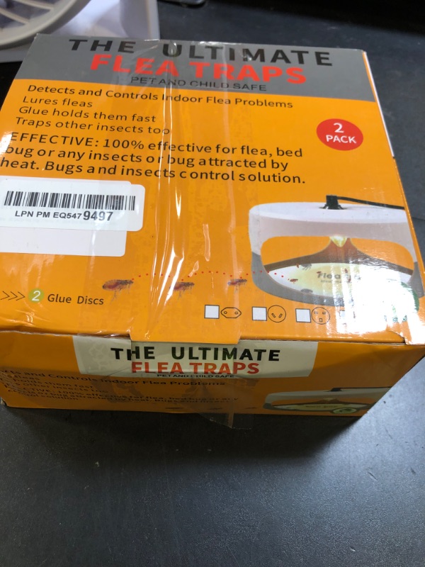 Photo 1 of KILSACO Flea Trap for Inside Your Home 2 Packs - Premium Electric Flea Traps, Natural and Child-Friendly Indoor Flea Control for Home & Garage with 5 Glue Disc Refills and 5 Lightbulbs