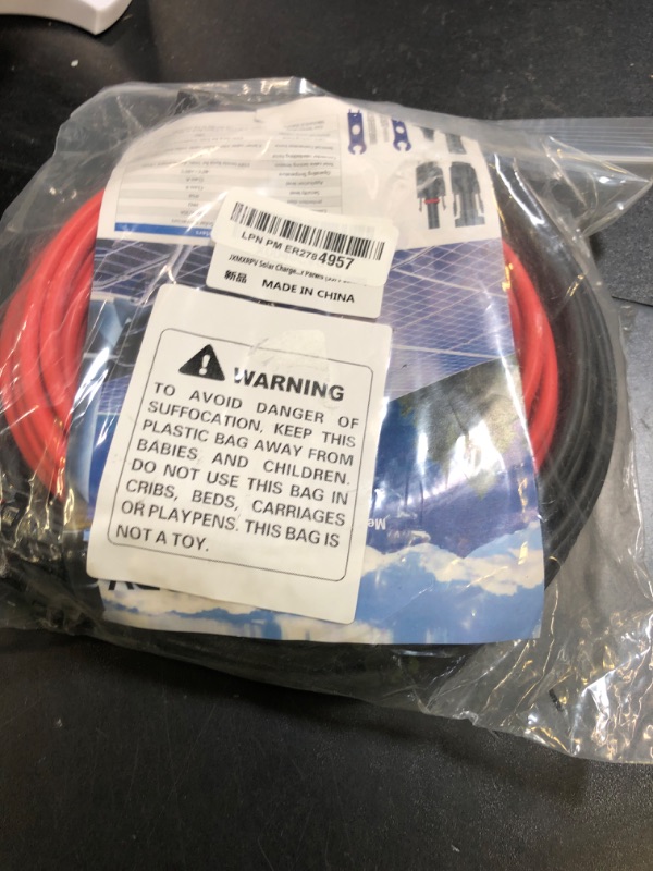 Photo 1 of JXMXRPV Solar Cable Extension 33Ft 10AWG, Solar Wire with Tool-Free Solar Connectors, Waterproof Solar Panel Extension Cable 6mm², PV Cable 10Gauge for Home Boat RV Solar Panels(33ft)