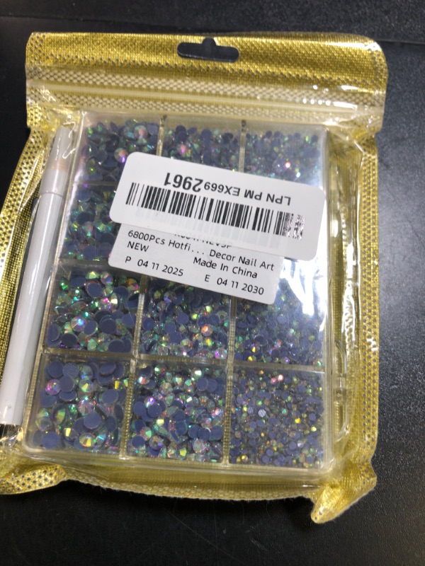 Photo 1 of 6800Pcs Hotfix Rhinestones for Clothing, Crystal AB 2-5mm Mixed Sizes Iron On Flatback Glass Gems, Bedazzling Crystals Rhinestones for Crafting Hats Shoes Fabric Decor Nail Art