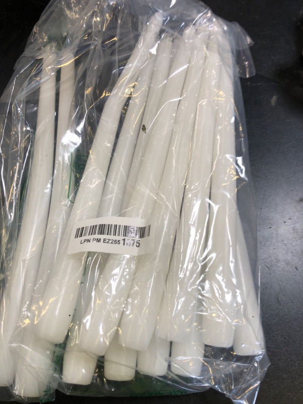 Photo 1 of CANDWAX White Taper Candles 12 inch Set of 12 - Dripless Tapered Candle Sticks Ideal as Shabbat Candles - Tall Bulk of Candlesticks