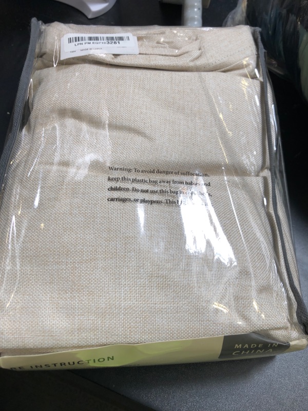 Photo 1 of 100% Blackout Shield Linen Blackout Curtains for Bedroom 96 Inches Long, Back Tab/Rod Pocket Living Room Drapes, Thermal Insulated Blackout Curtains 2 Panels Set, 50" W x 96" L,Cream