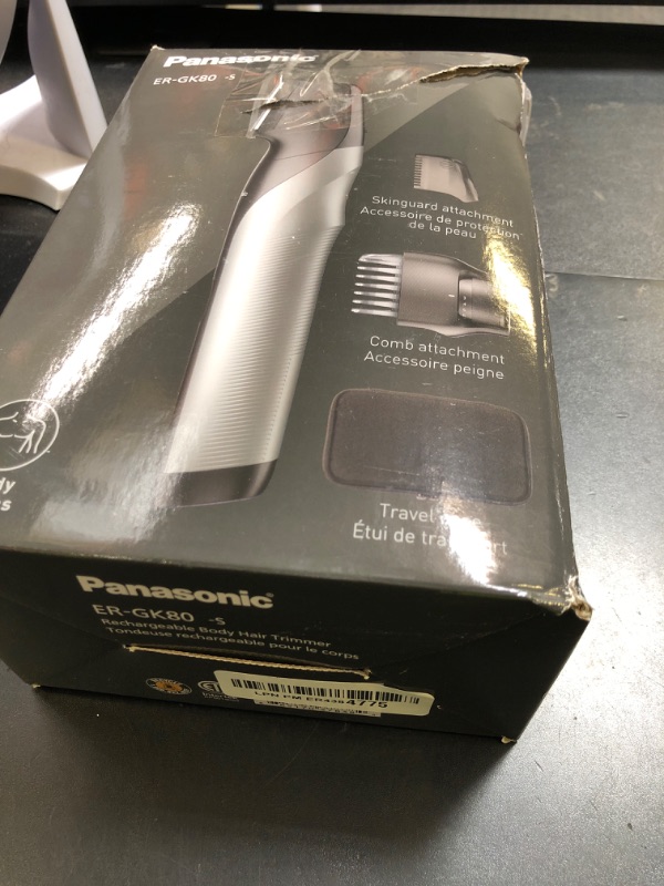 Photo 1 of Panasonic Body Groomer for Men and Women, Unisex Wet/Dry Cordless Electric Body Hair Trimmer with 2 Comb Attachments, Multi-Directional Shaving in Sensitive Areas - ER-GK80-S (Black)