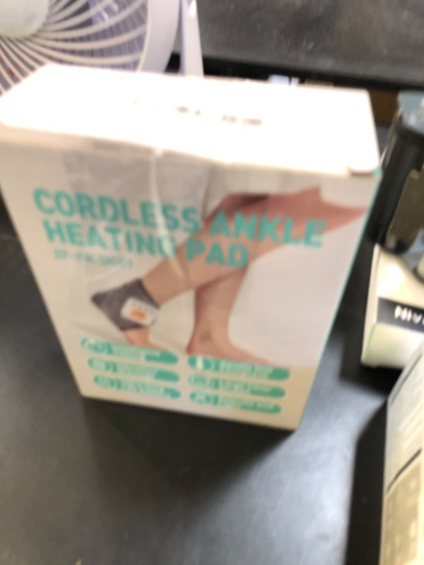 Photo 1 of CAMECO Cordless Ankle Massager for Pain Relief, Rechargeable Heating Pad Wrap with Vibration Massage for Achilles Tendonitis, 3000 mAh Battery Heated Foot Ankle Brace for Heel Pain Home Office Travel
