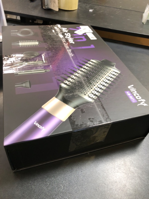 Photo 1 of Vincofy 7-in-1 Hair Dryer Brush and Hair Styler Set – Fast Drying, Curling, Straightening & Volumizing – Hot Air Styling Tool with No Heat Damage – for All Hair Types – Lavender