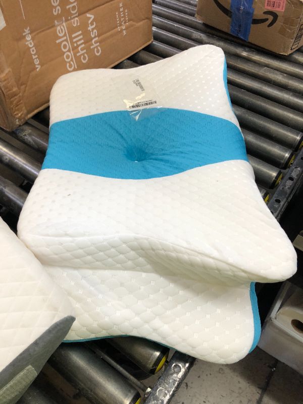Photo 1 of CHxxy Cervical Neck Pillow for Pain Relief Sleeping, Contour Memory Foam Pillows, Ergonomic Side Sleeper Pillows for Adults, Orthopedic Neck Support Pillow for Back Stomach Sleepers-King Size