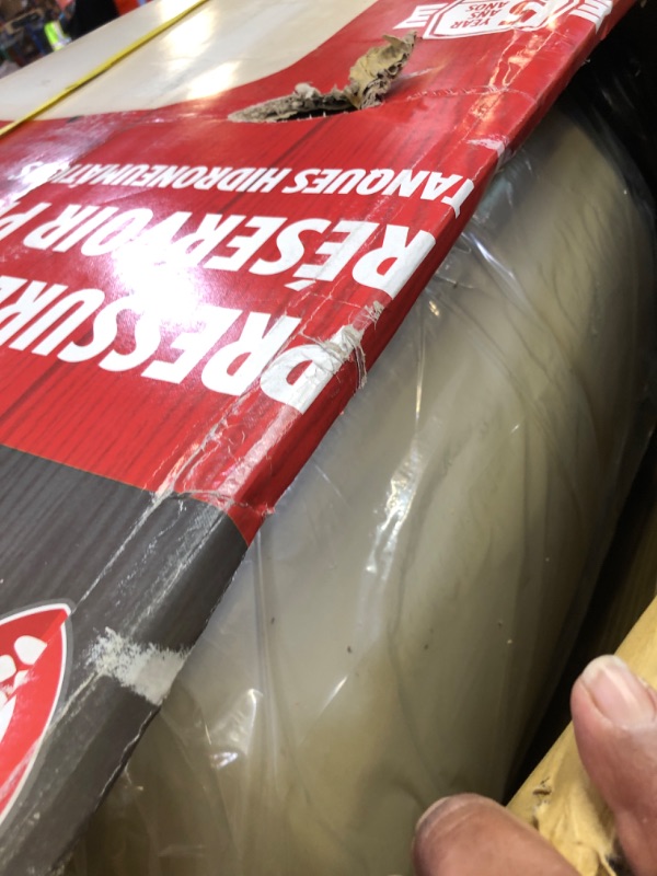 Photo 1 of Red Lion RL44A - 44-Gallon Vertical Pre-Charged Pressure Tank with Thermoplastic Base for Well Pumps, 1.25-Inch FNPT Elbow System Connection, Almond, 604684