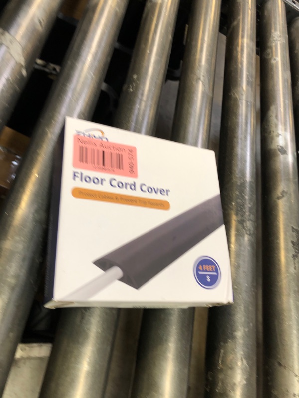 Photo 1 of Floor Cord Cover 4ft, Cord Hider Floor Gray Wood, Cable Management Prevent Trips, Cable Cover Wire Covers for Electric Power Cords, Wire Protector Cavity W0.47in x H0.28in Grey