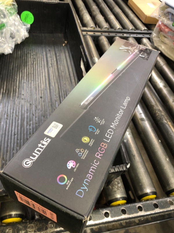 Photo 1 of Quntis Monitor Light RGB Backlight, Dual Light Bar Gaming Office Desk Lamp, 15 Modes Dimmable, 3 Color Temperature Adjustable