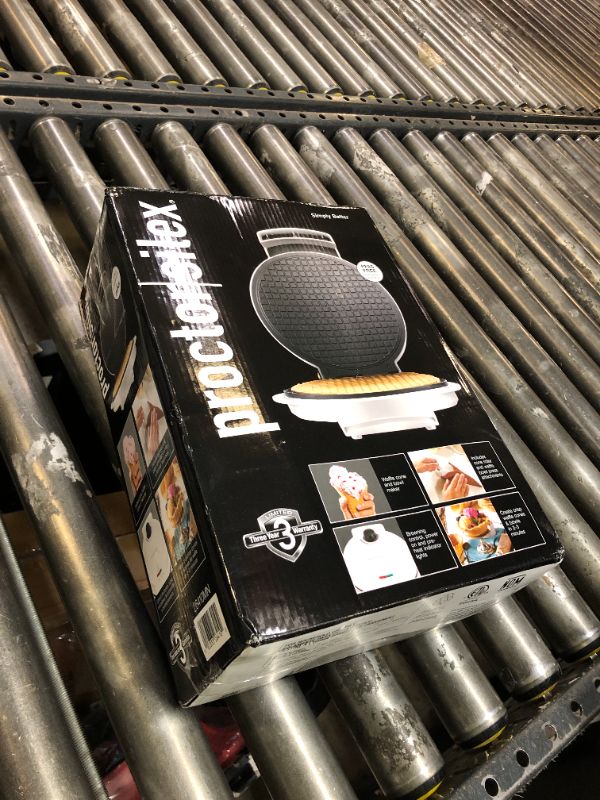 Photo 1 of Proctor Silex Waffle Cone and Ice Cream Bowl Maker with Browning Control, Shaper Roller and Cup Press, 7.5” PFAS-Free Nonstick Plates, White (26410MN)
