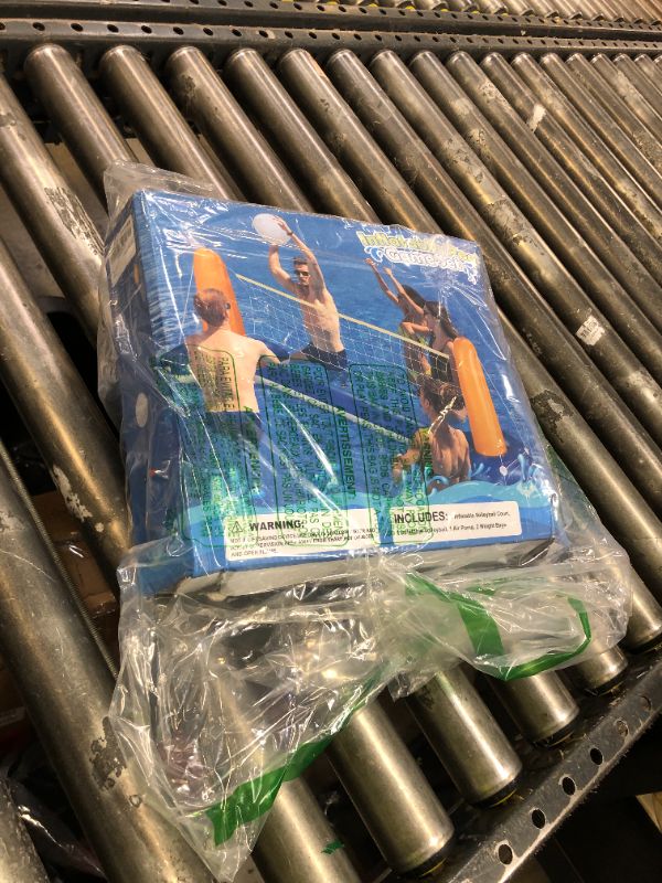 Photo 1 of KIDDITOY 118" Pool Volleyball Set – Inflatable Volleyball Court with 2 Weight Bags, Upgraded PVC Ball & Pump – Fun Pool Games for Adults & Family | Summer Party Gift for All Ages