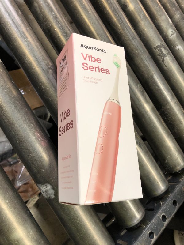 Photo 1 of Aquasonic Vibe Series Ultra-Whitening Toothbrush – ADA Accepted Electric Toothbrush - 8 Brush Heads & Travel Case – 40,000 VPM Motor & Wireless Charging - 4 Modes w Smart Timer – Satin Rose Gold