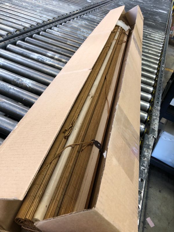 Photo 1 of TailorView Customizable Wood Horizontal Cordless Window Blinds - 2 Inch Slats - Golden Oak, Outside or Inside Mount.

