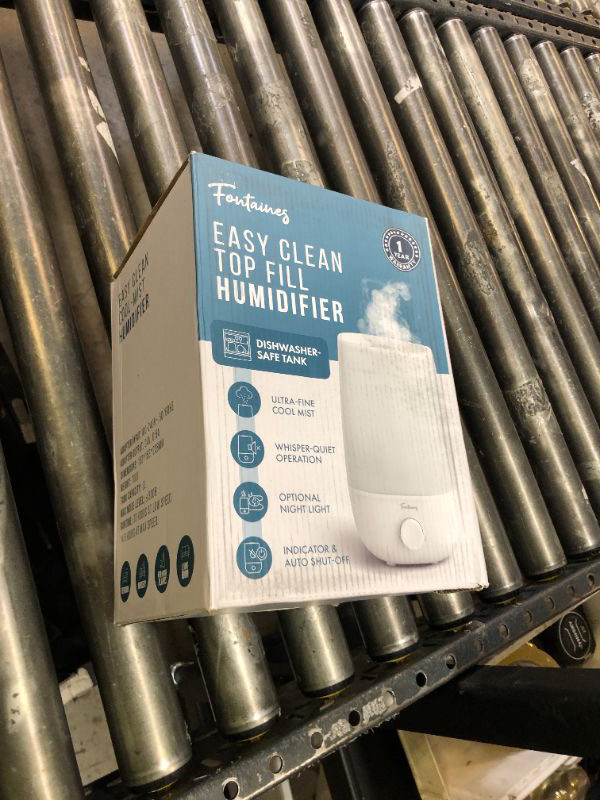 Photo 1 of Fontaines Luxury Top-Fill Cool Mist Humidifier - 360° Ultra-Fine Spray, Whisper-Quiet Operation, Dishwasher-Safe Tank, Nightlight & Auto Shut-Off, Easy to Clean for Home, Bedroom, Baby Nursery