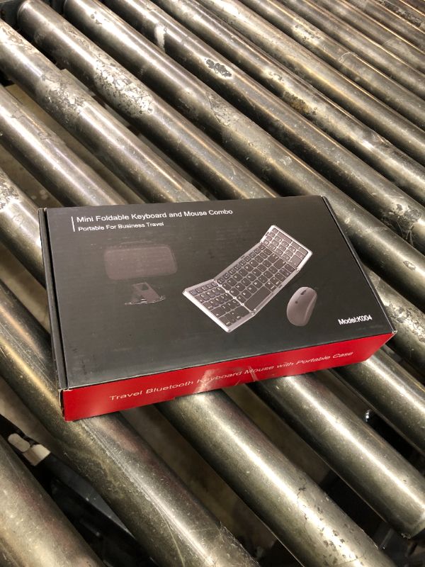 Photo 1 of Foldable Keyboard and Mouse for Laptop, Travel Bluetooth Folding Keyboard Mouse with Portable Case, Rechargeable Keyboard for Business, 2.4G Wireless & Bluetooth, for iPad Tablets Laptop iOS Android