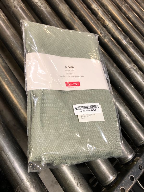 Photo 1 of maxmill Rectangle Textured Tablecloth Waterproof Spillproof Wrinkle Free Table Cloth, Kitchen Dining Tabletop Decoration, Fabric Table Cover for Outdoor and Indoor Use, 52 x 70 Inch, Sage Green