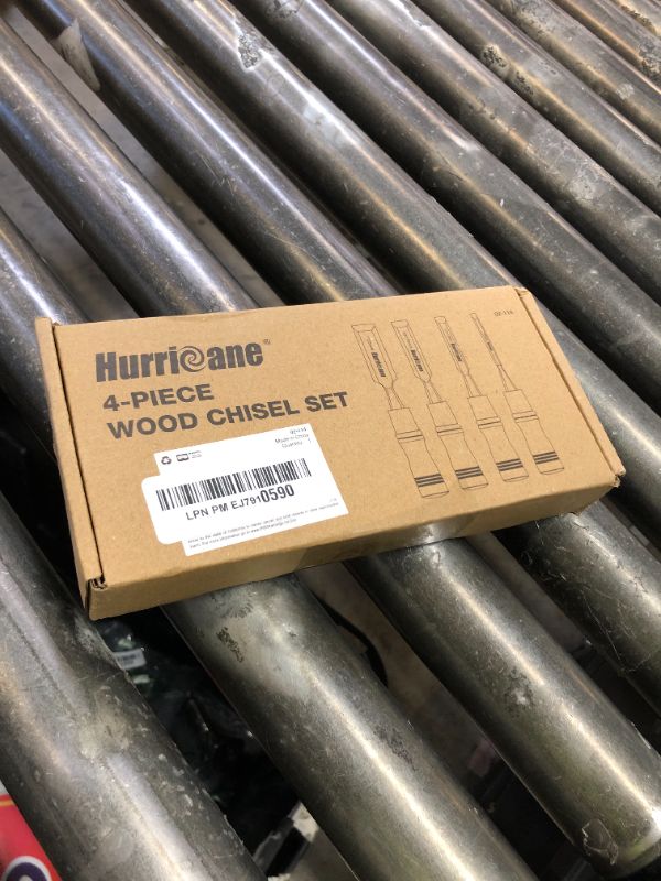 Photo 1 of HURRICANE 4 Piece Wood Chisel Set for Woodworking. CR-V Steel Beveled Edge Blades with Safety Caps. Extra Large Grip, Impact-Resistant PVC Handle Chisels (1/4", 1/2", 3/4", 1")