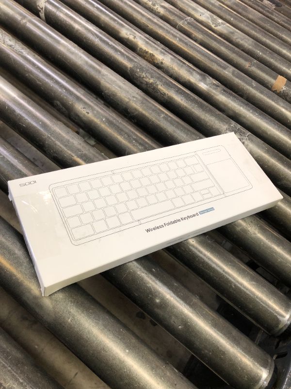 Photo 1 of SODI Foldable Keyboard with Touchpad, Portable Wireless Keyboard for Mac with Stand Holder and PU Leather Cover, Rechargeable Pocket Folding Key Board for iPad, iPhone, Mac iOS Tablets & Laptop