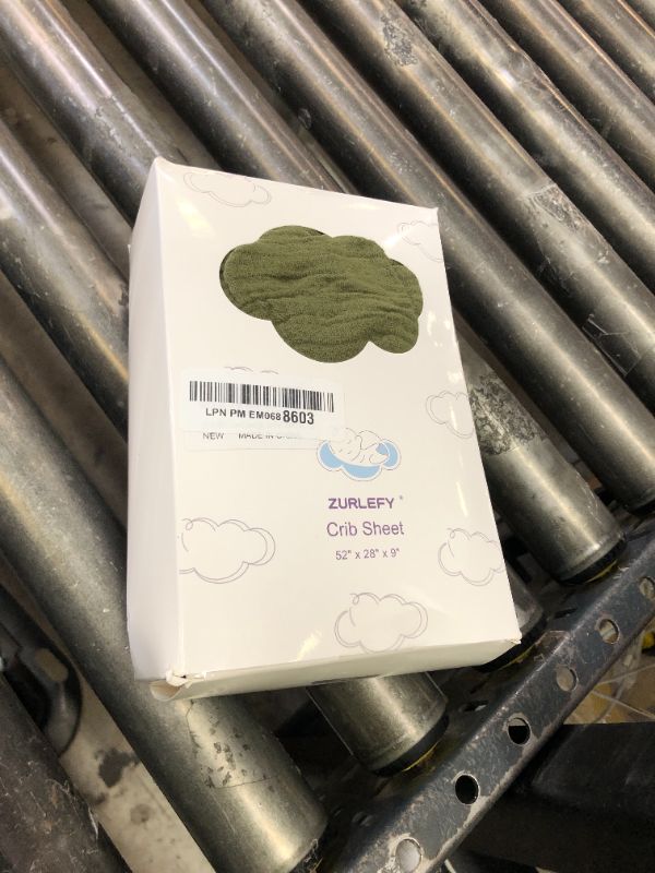 Photo 1 of ZURLEFY Olive Green Baby Crib Sheets, Soft Muslin Baby Crib Sheets for Standard Crib Mattress, 28" x 52" Neutral Cotton Toddler Bed Sheet (46C-10)