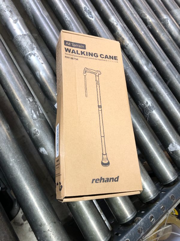 Photo 1 of REHAND Walking Cane - Foldable, Adjustable, Collapsible Walking Canes for Men & Women, Heavy Duty All Terrain Tip, with Travel Bag | Walking Sticks for Seniors & Adults (Natural Black)