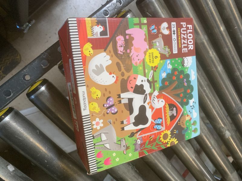 Photo 1 of Mudpuppy Farm Friends – 25 Piece Floor Puzzle with 6 Barnyard Animal Shaped Pieces Featuring an Adorable Illustration of A Farm
