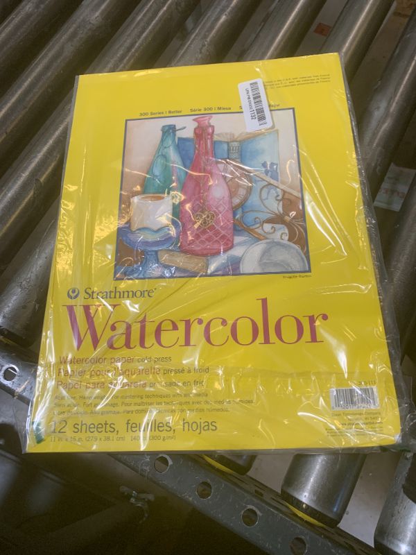 Photo 1 of Strathmore 300 Series Watercolor Paper Pad, Tape Bound, 11x15 inches, 12 Sheets (140lb/300g) - Artist Paper for Adults and Students - Watercolors, Mixed Media, Markers and Art Journaling