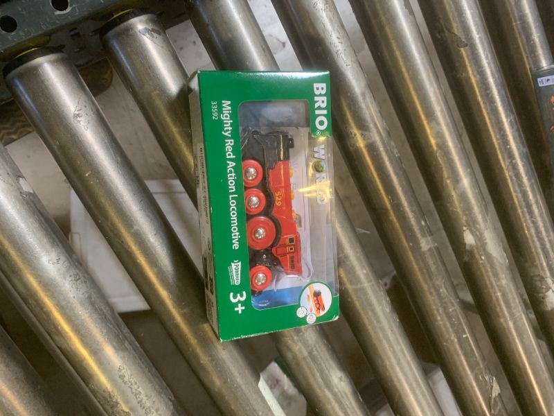 Photo 1 of BRIO World Mighty Red Action Locomotive - Battery-operated Toy Train for Wooden Track - Motorized Train with Light & Sound - Compatible with All BRIO Railway Sets - Interactive Play - Kids Ages 3 & Up