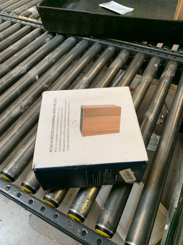 Photo 1 of KITCHENDAO XL Acacia Wood Universal Knife Block with Slots for Scissors and Sharpening Rod, Safe, Space Saver Knives Storage Stand Display without Knives, Unique Slot Design to Protect Blade