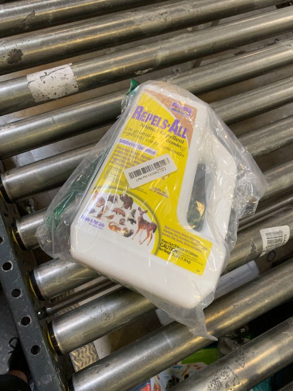 Photo 1 of Bonide Repels-All Animal Repellent Granules, 3 lbs. Ready-to-Use Deer & Rabbit Repellent, Deter Pests from Lawn & Garden