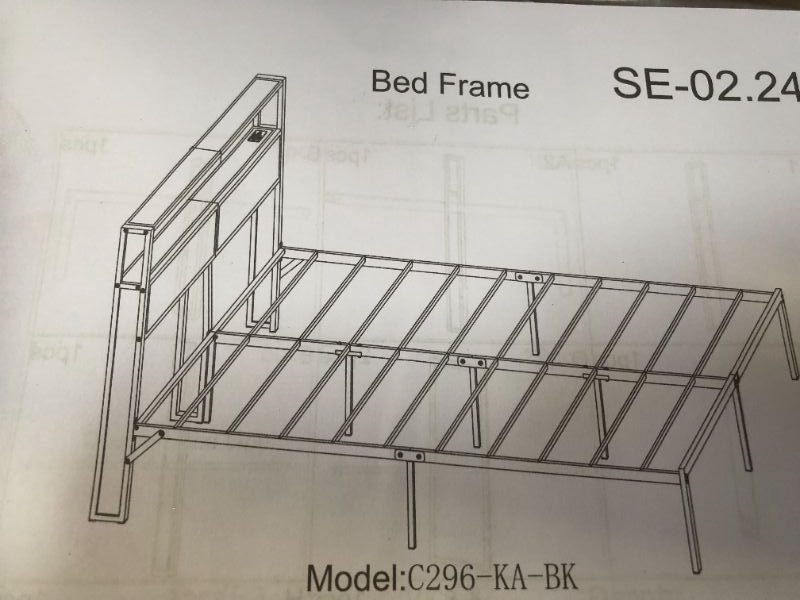 Photo 1 of metal bedframe (king)