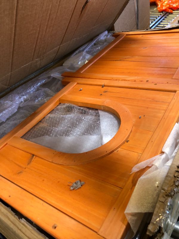 Photo 1 of cat house 
color- natural wood 