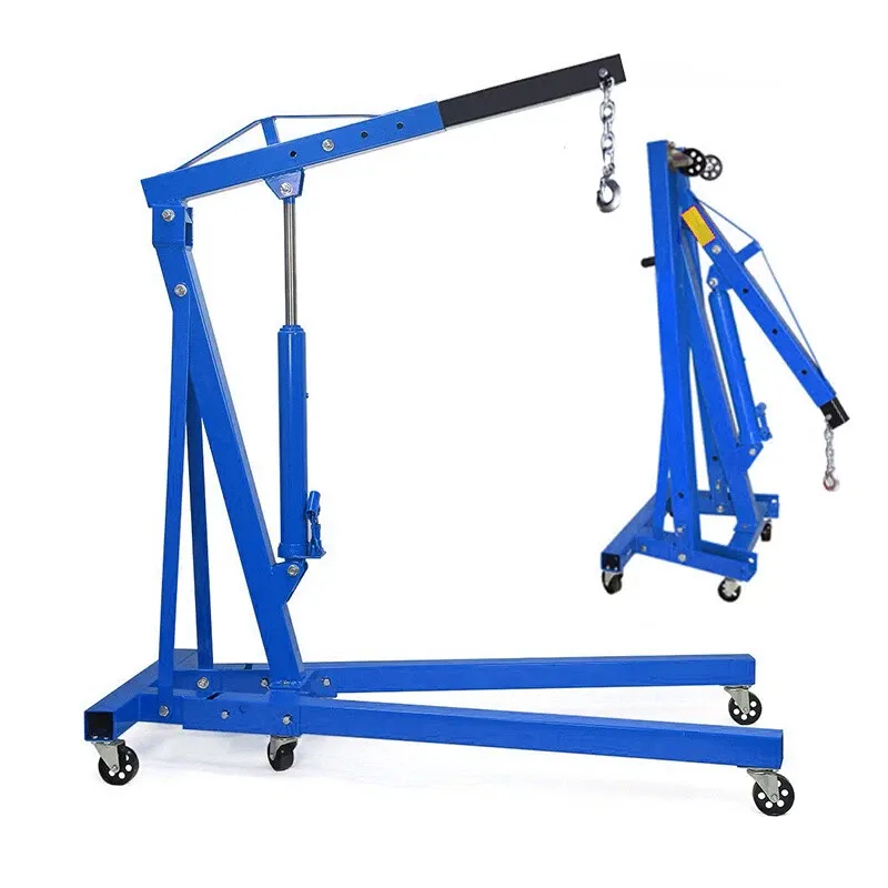 Photo 1 of 2T Hydraulic Mobile Engine Crane Hoist 4400lb Pickup Easy Movement Pro Blue