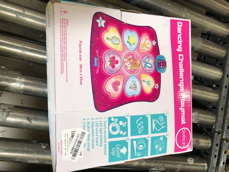 Photo 1 of SUNLIN Dance Mat - Dance Mixer Rhythm Step Play Mat - Dance Game Toy Gift for Kids Girls Boys - Dance Pad with LED Lights, Adjustable Volume, Built-in Music, 3 Challenge Levels (3-12 Years Old)