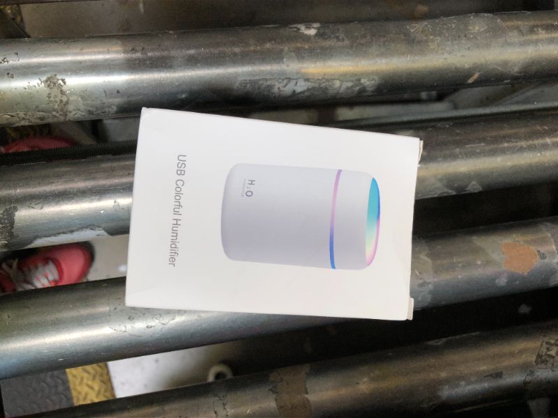 Photo 1 of Portable Mini Humidifier, Colorful, Cool Mist, USB Powered. Perfect for Bedroom, Office & Car (300ml, White)