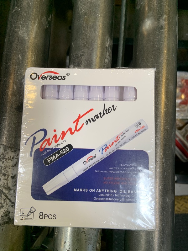 Photo 1 of Paint Pens Paint Markers - White Permanent Markers 8 Pack, Oil Based Waterproof Quick Dry Medium Tip Marker Pen for Metal, Wood, Fabric, Plastic, Rock, Stone, Mugs, Canvas, Glass, Art Craft