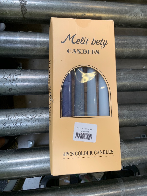 Photo 1 of 10 inch Gradient Taper Candles,Set of 4 Tapered Candle, Tall Candlesticks,Conical Stick Candles,Smokeless,Home Dinner, Party, Wedding, Halloween, Christmas (Blue Series, 10inch)