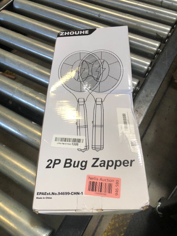 Photo 1 of 2 Pack Electric Fly Swatter, Handheld Bug Zapper Racket for Outdoor & Indoor, Fly Zapper Racket Battery Powered Tennis Mosquito Rackets for Insect