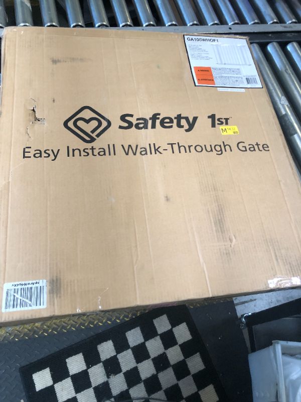 Photo 1 of Safety 1st Easy Install Walk Thru Baby Gate for Doorways, Gate With Door, Dog Gates, Fits 29"-38", Easy Install 28" Tall, White