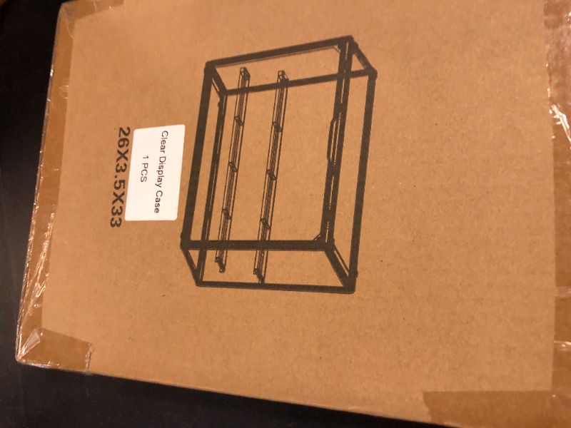 Photo 1 of eYotto 1 Pack Acrylic Display Case for Collectibles, Clear Stackable Movable 3-Tier Hobby Display Cases, Acrylic Display Box with Lid and Magnetic Door for Figures Size 12
