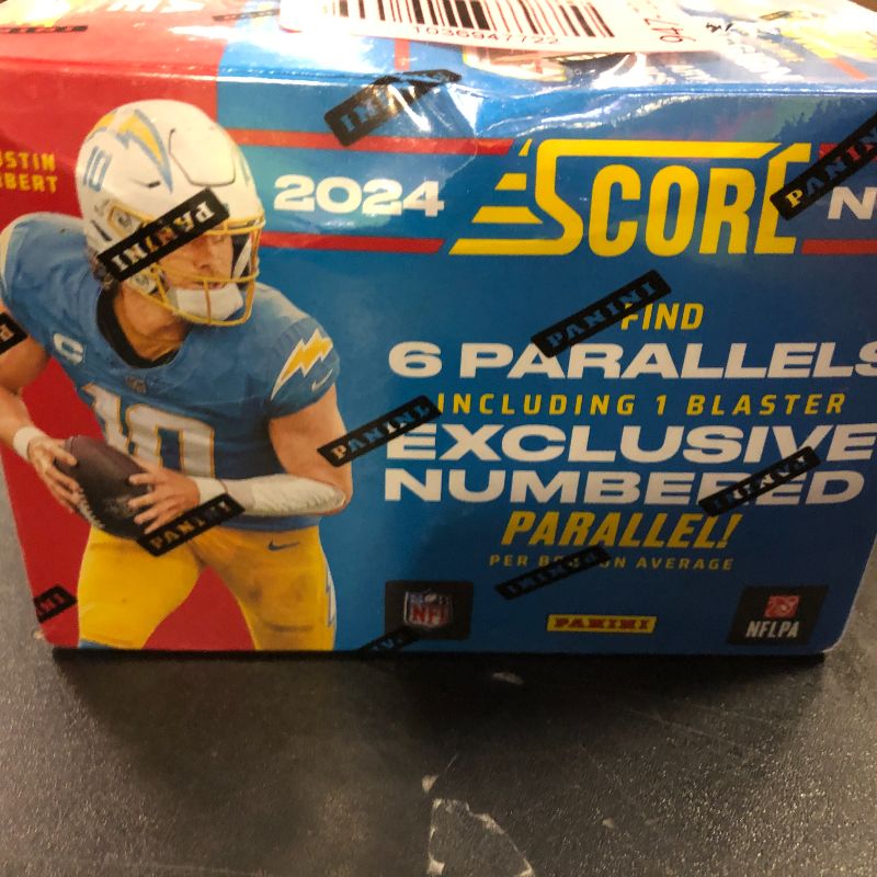 Photo 1 of 2024 Panini Score Football 6-Pack Blaster Trading Card Box ~ Green Rookie Signatures! (Jayden Daniels, Caleb Williams, Bo Nix)